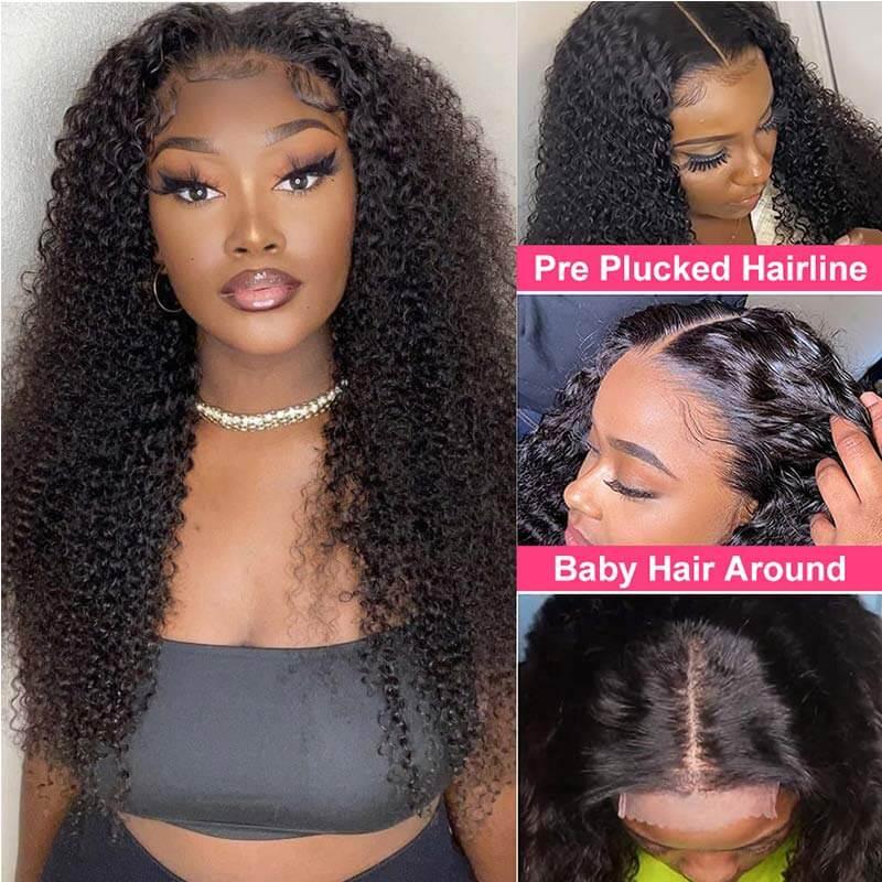 Curly Indian Human Hair Wig 4x4 HD Transparent Lace Wigs for Women - Superlovehair